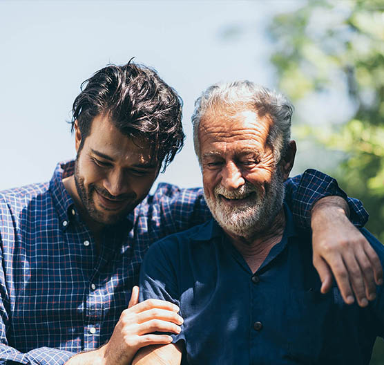 Young man with old Dad